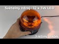 Led maják AKU - oranžový 12x 3W LED nabíjací s magnetom ECE R65/R10 (128x140mm) - Video Youtube