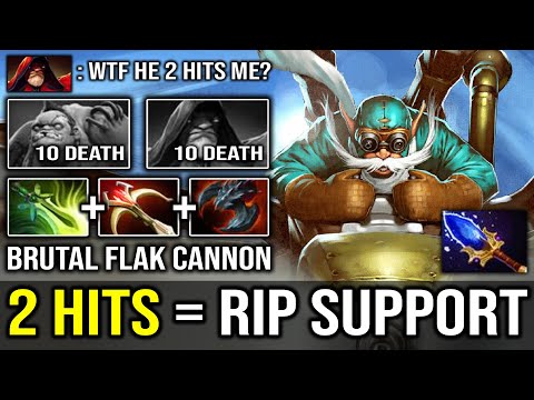 WTF 2 Hit Deleted Support | Brutal Flak Cannon Crit with 900 GPM Super Carry Gyrocopter DotA 2
