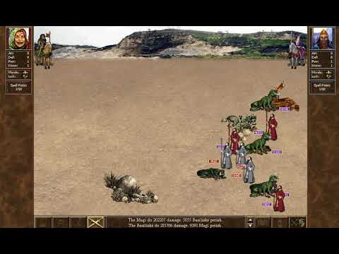 Heroes III   Basilisks vs Magi 99999 of each unit
