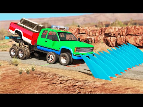 Cars Trucks vs Spikes #10 | BeamNG.DRIVE