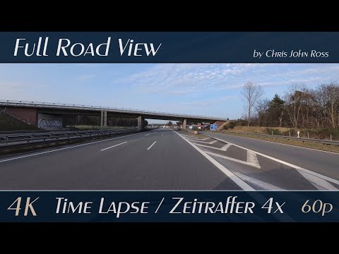 Autobahn (A1), Germany: Oyten - Elsdorf - 4x Time Lapse (Zeitraffer) - 4K (UHD/2160p/60p)