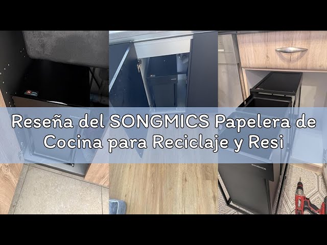 Vídeo relacionado con SONGMICS Papelera de Cocina para Reciclaje y Residuos, Cubo de Basura para Armario, 1 Cubeta de 20 L, Extraíble, Marco de Acero, Tapa ABS, Gris LTB920GZ01