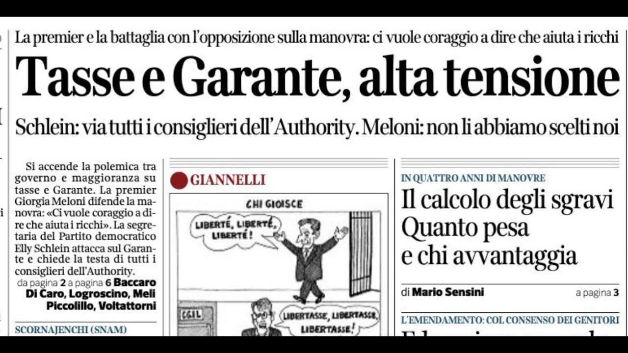RASSEGNA STAMPA 11 NOVEMBRE 2025 QUOTIDIANI NAZIONALI ITALIANI  PRIME PAGINE DEI GIORNALI DI OGGI