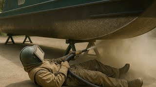 Complete Hull Sandblasting of a Narrowboat | Restoring a Canal House Boat