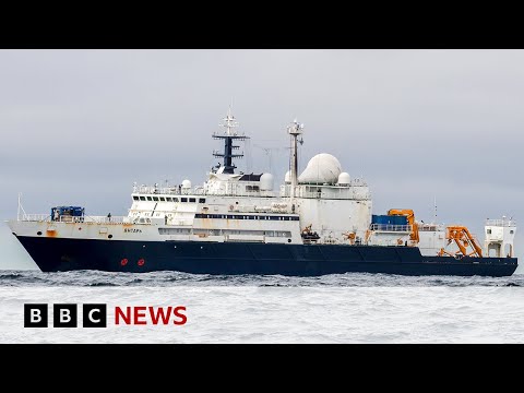 Video | Russian spy ship on edge of UK waters, defence secretary says | BBC News