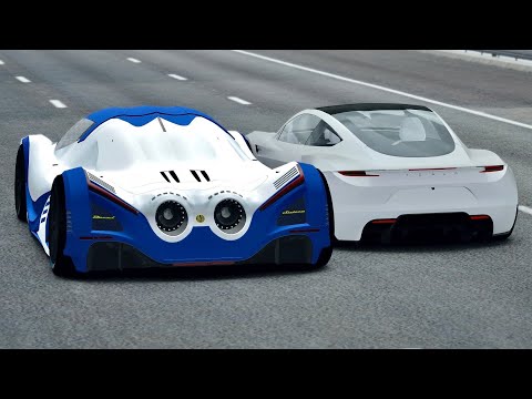 Devil Sixteen vs Tesla Roadster - Drag Race 20 KM