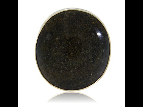 Inel Argint 925 Piatra Soarelui Neagra Naturala
