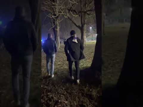 FC Copenhagen - PSV Eindhoven 17.03.2022 / Riots with police and away area attack after the game