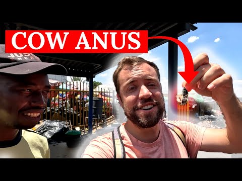 Eating street meats in a Namibian town ship