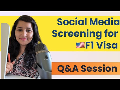 How does social media screening work for F1 visa applicants?