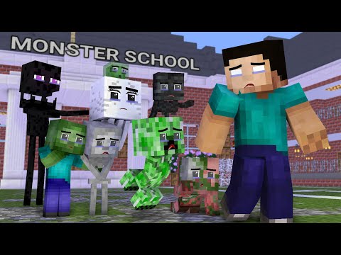 Minecraft, But Herobrine Abandoned Monster School | Sad Story Animation