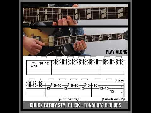 Chuck Berry Style Guitar Lick - Tonality: D Blues