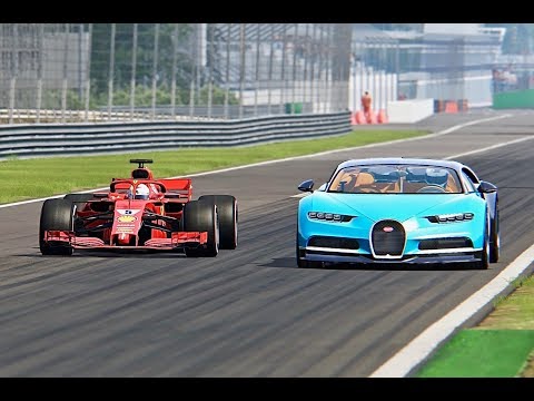 Bugatti Chiron vs Ferrari F1 2018 - Monza