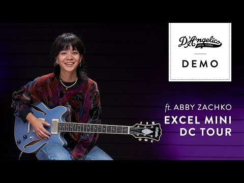 D'Angelico DAEMDCTSLBSNS EXCEL MINI DC TOUR Double Cutaway Semi-Hollow Body 3 Piece Maple/Walnut/Maple Neck 6-String Electric Guitar w/Gig Bag image 10