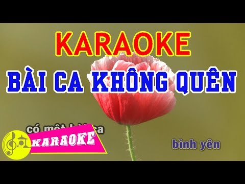 Bài Ca Không Quên Karaoke || Beat Chuẩn