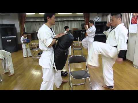 ミット稽古　前蹴り