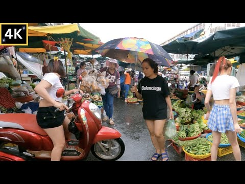 Real Walking Experience in Wet Market Tour - Downtown Phnom Penh Cambodia [4K]