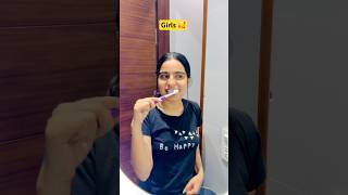 Girls vs Boys 😂 ~ While Brushing 🪥🦷 #priyalkukreja #shorts #ytshorts thumbnail