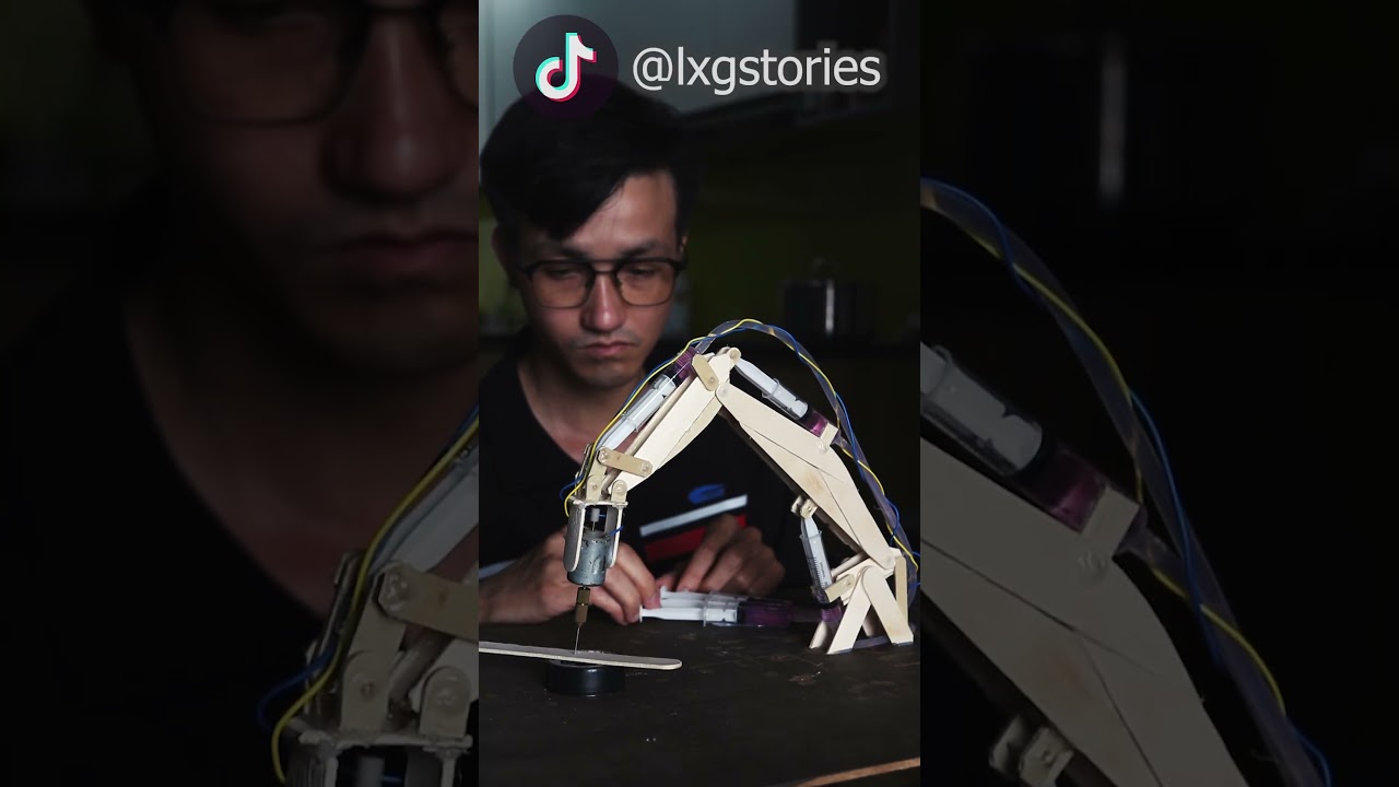 ドリル機構＋油圧ショベルアーム vs アイスの棒　#実験 #diy #asmr #満足感