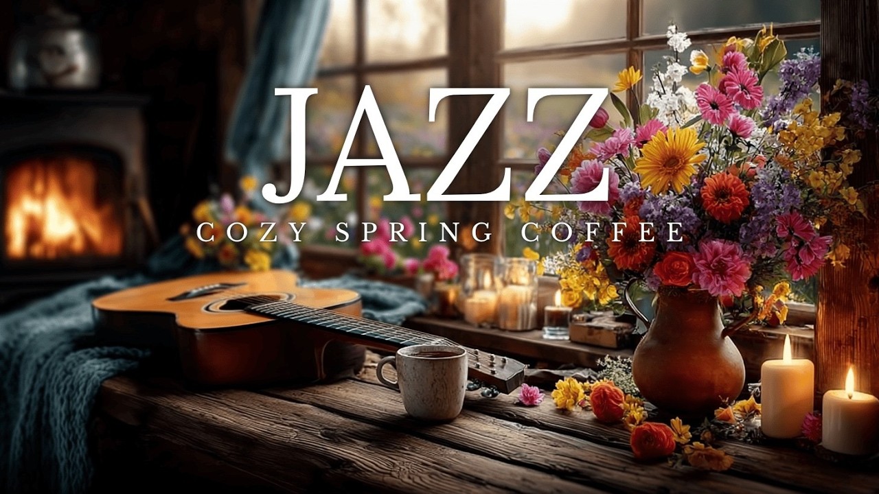 Cozy Spring Jazz Cafe ~ Relaxing Coffee Shop Ambience for Focus & Warmth