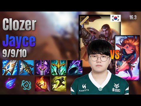 Clozer Mid Jayce vs Zoe lol KR solo rank Full Game 16.3 | 클로저 제이스 vs 조이