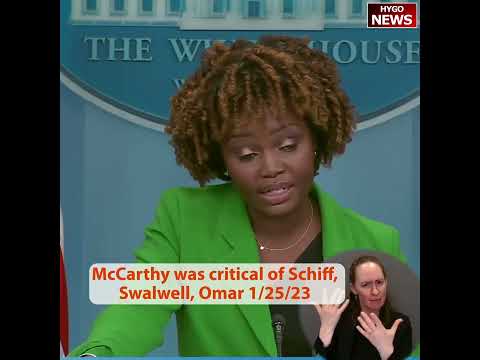 Jean-Pierre on McCarthy Blocking Schiff and Swalwell From Intelligence: 'It Should Not Be Politicized' (January 25, 2023)