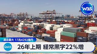 26年上期 経常黒字22％増 過去最大 17兆4292億円【WBS】