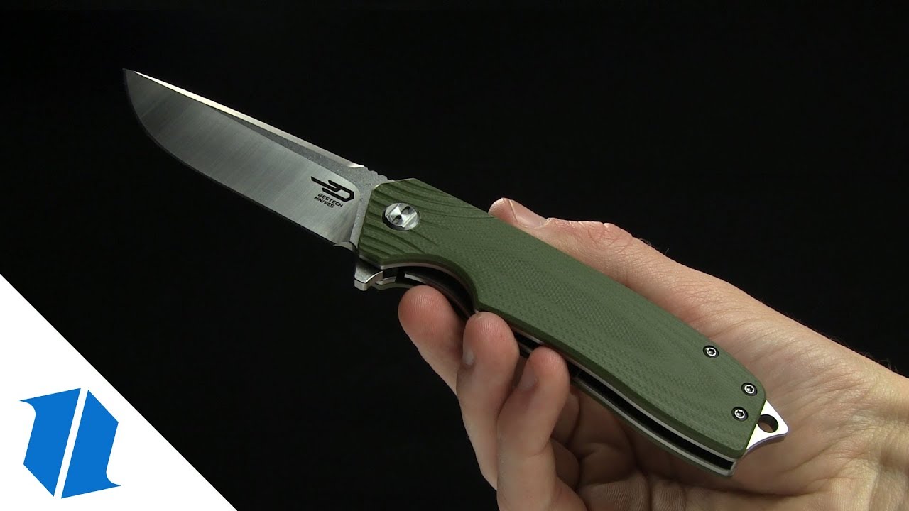 Bestech Knives Lion Liner Lock Knife Tan G-10 (3.3" Satin)  