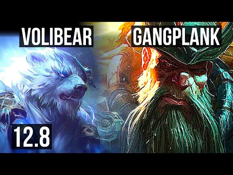 VOLIBEAR vs GANGPLANK (TOP) (DEFEAT) | 8 solo kills, 1400+ games, 1.1M mastery | BR Master | 12.8