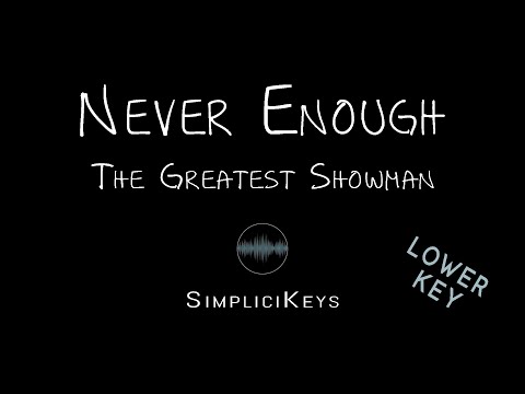 The Greatest Showman - Never Enough (Karaoke Piano) Lower Key