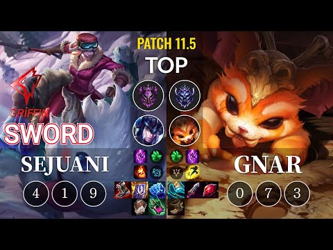 GRF Sword Sejuani vs Gnar Top - KR Patch 11.5