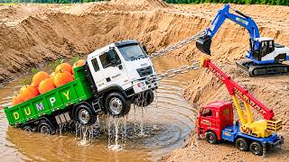 Jcb 5CX Loading Mud BharatBenz TATA Tipper Dumper Accident Pulling Crane Jcb 3dx ? Gadi wala