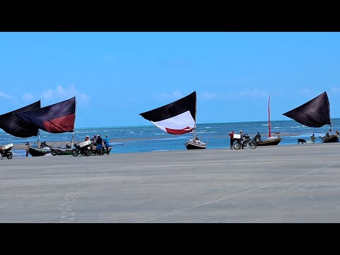 PRAIA NOVA- BARROQUINHA CE. VEJA A DIFICULDADE PRA TIRAR O NOSSO PESCADO 