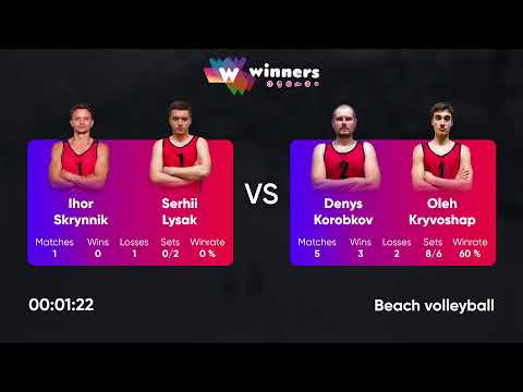 15:45 I. Skrynnik / S. Lysak - D. Korobkov / O. Kryvoshap 12.04.2023 | Winners Beach Volleyball
