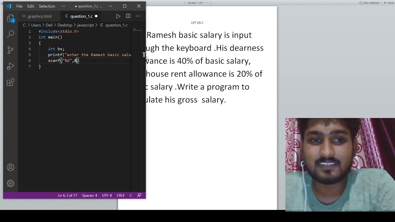 Watch video Ramesh basic salary input through the keyboard | Let us C question 1 chapter 1 Now Ramesh basic salary input through the keyboard | Let us C question 1 chapter 1