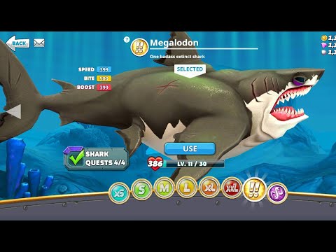 Megalodon Shark Unlocked 🔓 - Hungry Shark World Full Gameplay HD | Hungry Shark Mod | Gamerdude