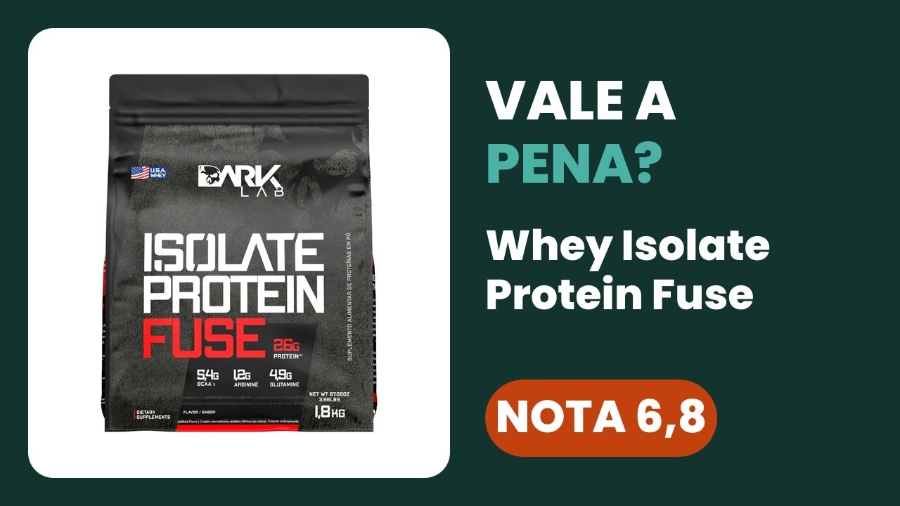Miniatura da avaliação em vídeo de Whey Isolate Protein Fuse 900g Dark Lab Sabor Morango