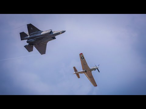 Heritage Flight: F-35 Lightning II & P51 Mustang - Battle Creek, MI - 2025