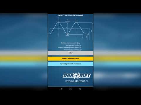 Gwinty metryczne zwykłe - aplikacja android Darmet - zdjęcie