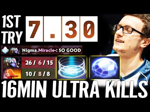 🔥 7.30 MIRACLE NEW TINKER 1st Try 16min ULTRA KILL Godlike 100% Best Mid Dota 2 Pro Update