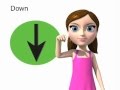 Down - ASL sign for down - animated
