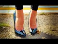 Stunning Leggings Beauty Walking In Stiletto Heels Leggings Pumps
