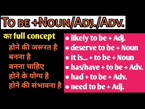 To be + adj. & To be + Noun & To be + Adverb का Spoken English में प्रयोग #english