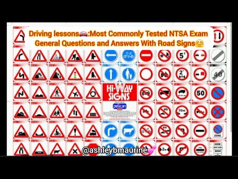 DRIVING LESSONS🚘:MOST COMMONLY TESTED NTSA EXAM GENERAL QUESTIONS WITH ANSWERS🤗|@ashleybmaurine💕