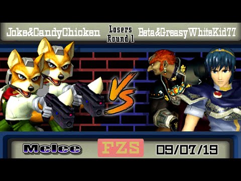 Joke & CandyChicken (B) vs. GreasyWhiteKid77 & Beta (G) - Losers Rd 1 - Flat Zone Sep