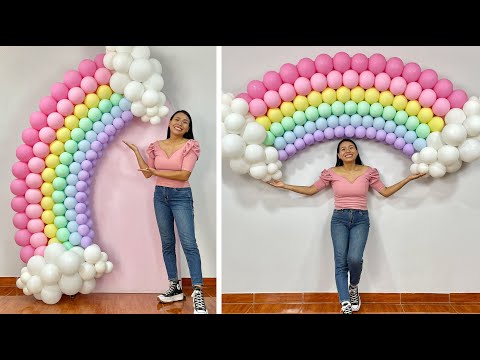 Como hacer un Arcoiris de Globos - 🌈 Balloon Rainbow 🌈 - Decoración para Cumpleaños