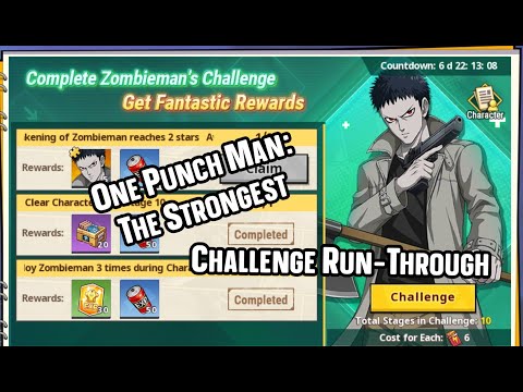 "CHALLENGE" Run-Through Zombieman One Punch Man: The Strongest