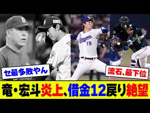 【悲報】中日・高橋宏斗が5回5失点でセ最多5敗目、打線も村松3号ソロHR1点のみで借金12逆戻りヤクルト池山采配に完敗でファン大荒れ【2ch 5ch】【なんJ なんG反応】