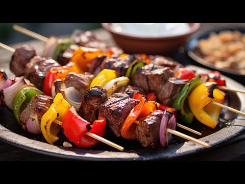 Greek Beef Souvlaki Skewers