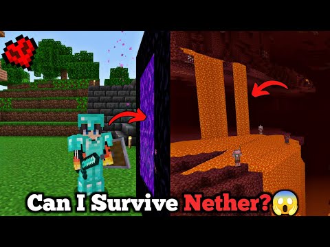 Surviving Nether In Minecraft Pe Hardcore😱